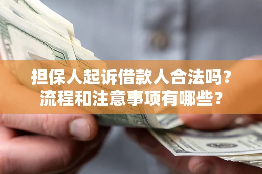 武汉担保人起诉借款人合法吗？流程和注意事项有哪些？