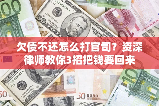 武汉欠债不还怎么打官司？资深律师教你3招把钱要回来