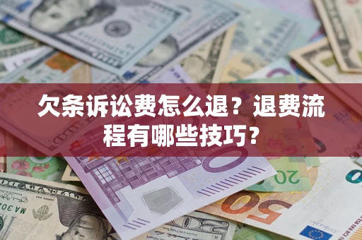 武汉欠条诉讼费怎么退？退费流程有哪些技巧？