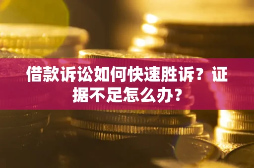 武汉借款诉讼如何快速胜诉？证据不足怎么办？