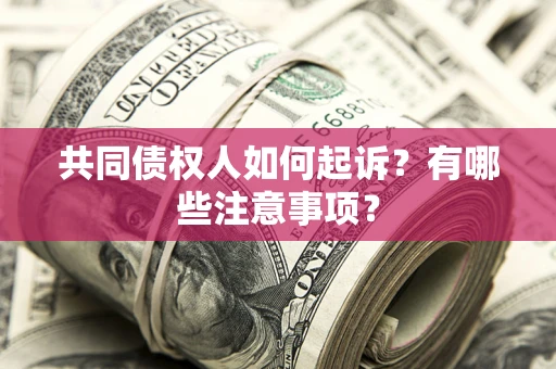 武汉共同债权人如何起诉？有哪些注意事项？